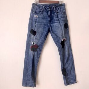 Polo Ralph Lauren Jeans Womens Blue Patchwork Denim Astor Slim Boyfriend - 28